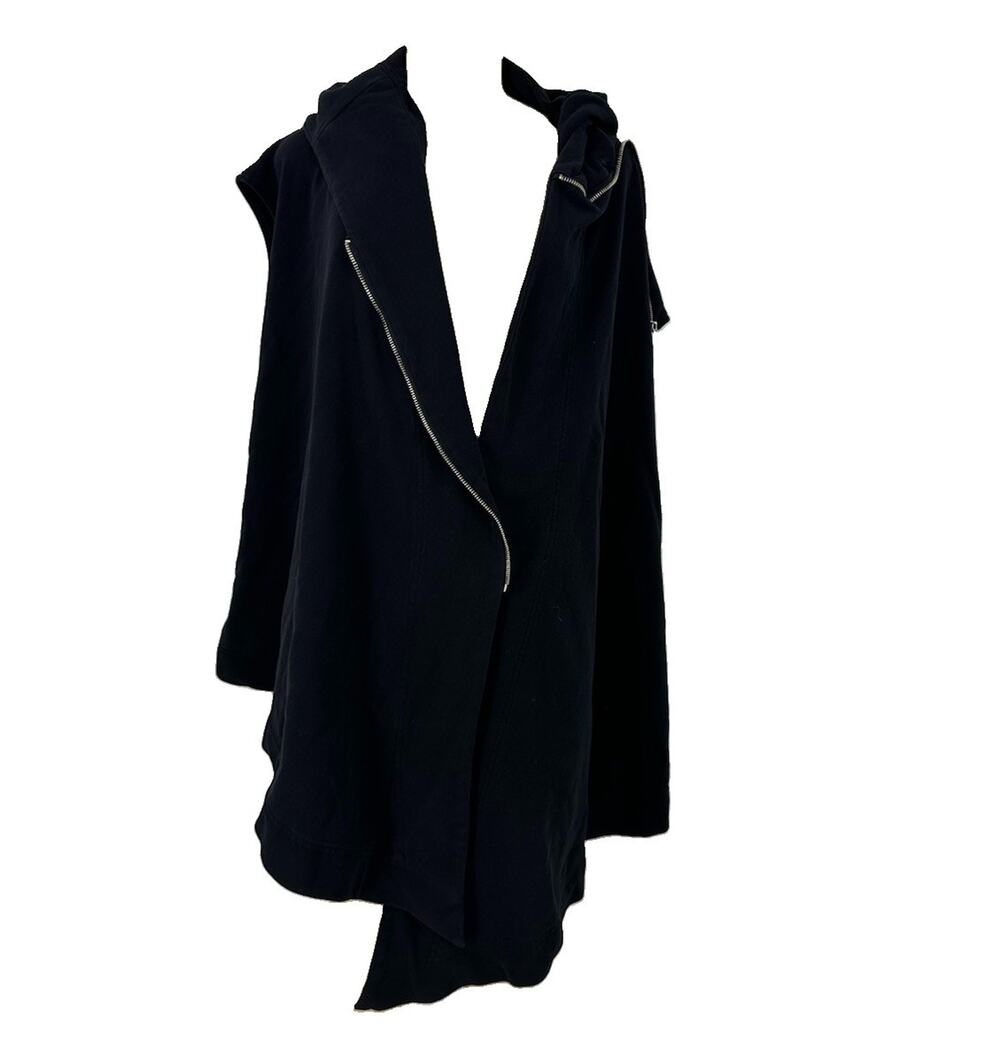 AAKASHA Medium Women Black Asymmetrical Zipper Tunic Vest Dare To Wear CLT